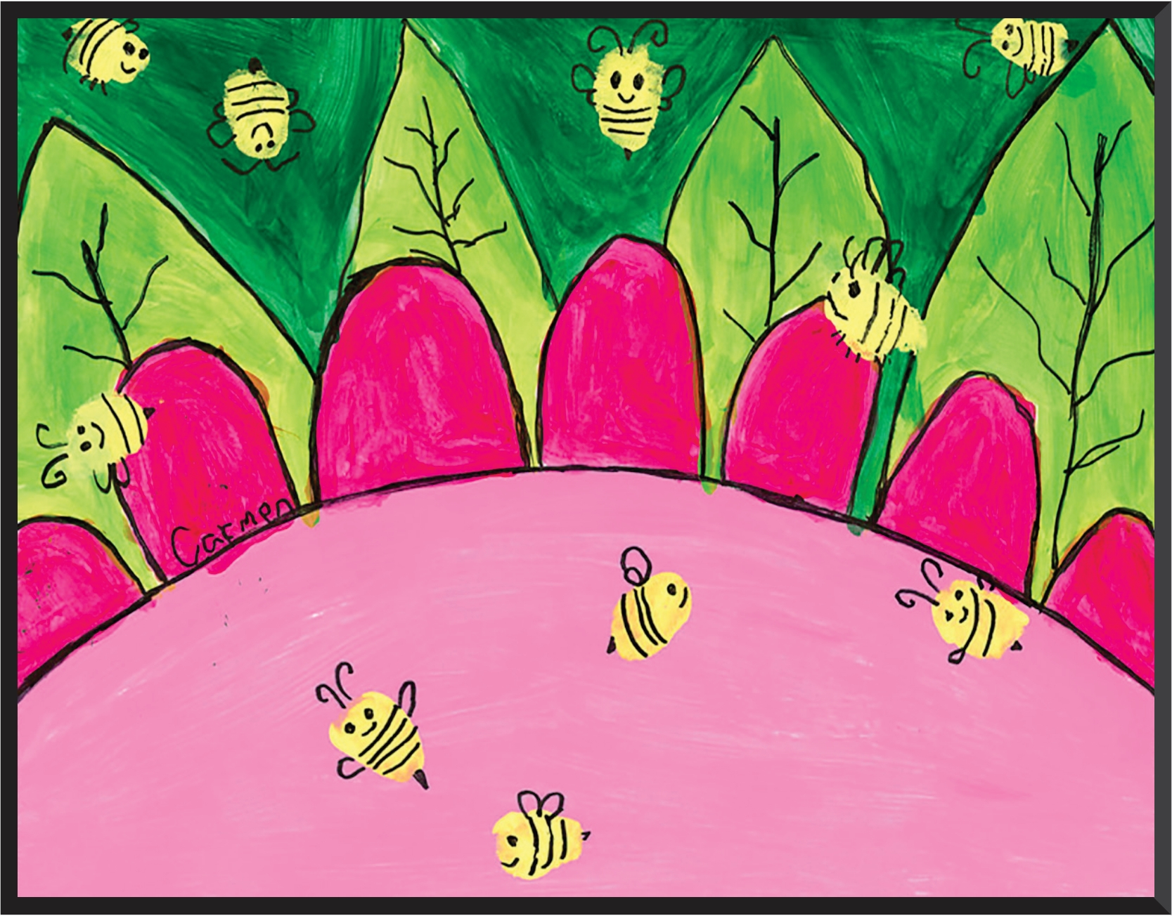Product Details. Soft touch matte laminate wooden plaques with the  child's artwork displayed.
